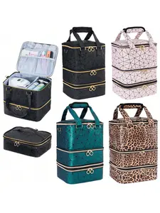 Nail Polish Storage Bag, Large Capacity Nail Art Tool Organizer, Zipper Makeup Bag, Travel Cosmetic Bag, Versatile Storage Bag for Nail Tech & Nail Art Enthusiast, Makeup Organizer Pouch