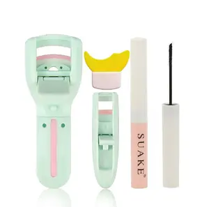【Eye Makeup Set】Malian Beauty Press Type Eyelash Curler Set #Green Free Mascara Cosmetic