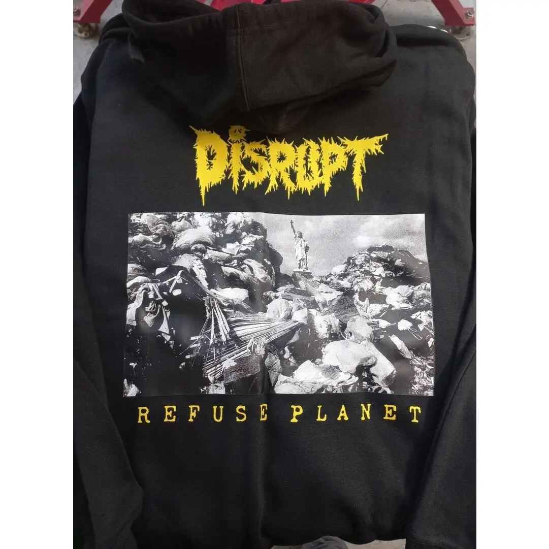 Disrupt - Refuse Planet, merch, crust, punk, zipper hoodie Shirt ~ Unisex Apparel Relaxed Fit Printed In The Usa Clothing