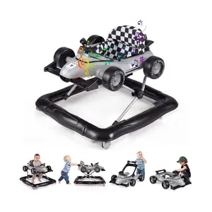 4-in-1 Baby Push Walker Activity Center Height Adjustable with Music Box