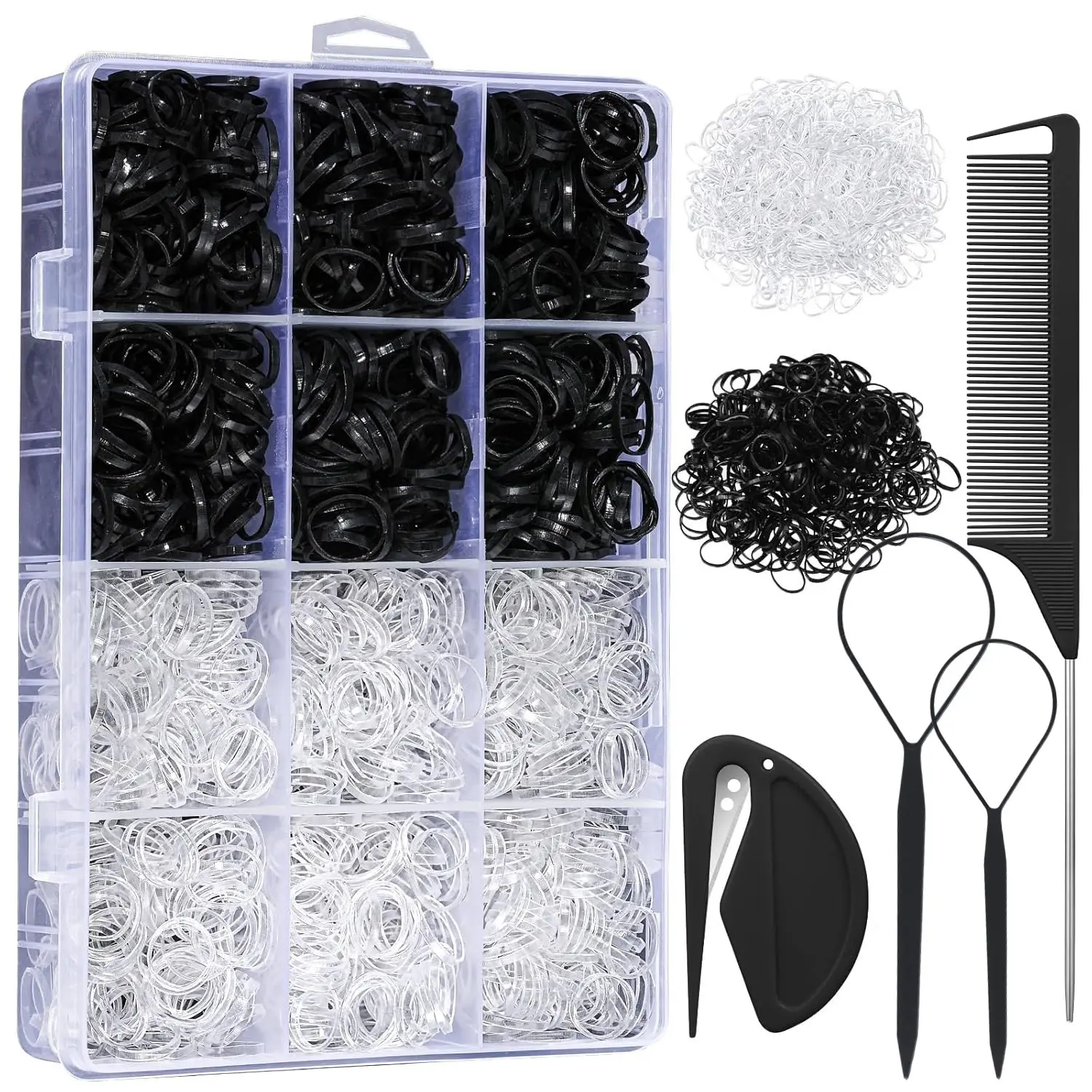 Black + Transparent + Black 4-piece set