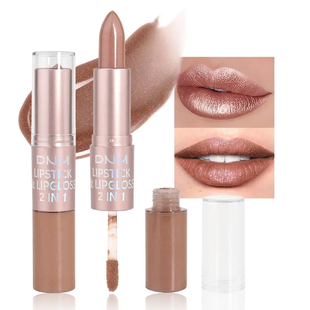 Versatile 2-in-1 Lipstick Lipgloss glitter lip makeup for women. Lipstick Beauty Delicate diamond shimmer and age-reducing rose pink. Light comfortable wear non-smudging. Multi-functional for lip care and shaping, perfect for daily outdoor looks.