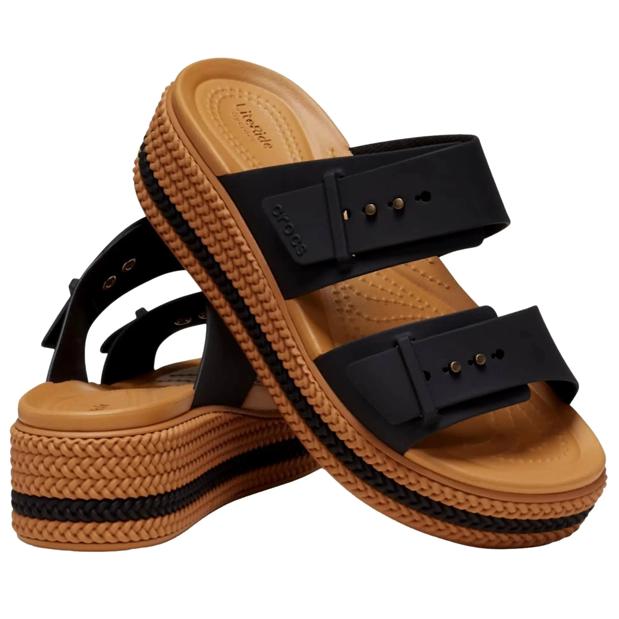 Crocs Brooklyn Woven Buckle Black 209978-001 Women's - TikTok Shop