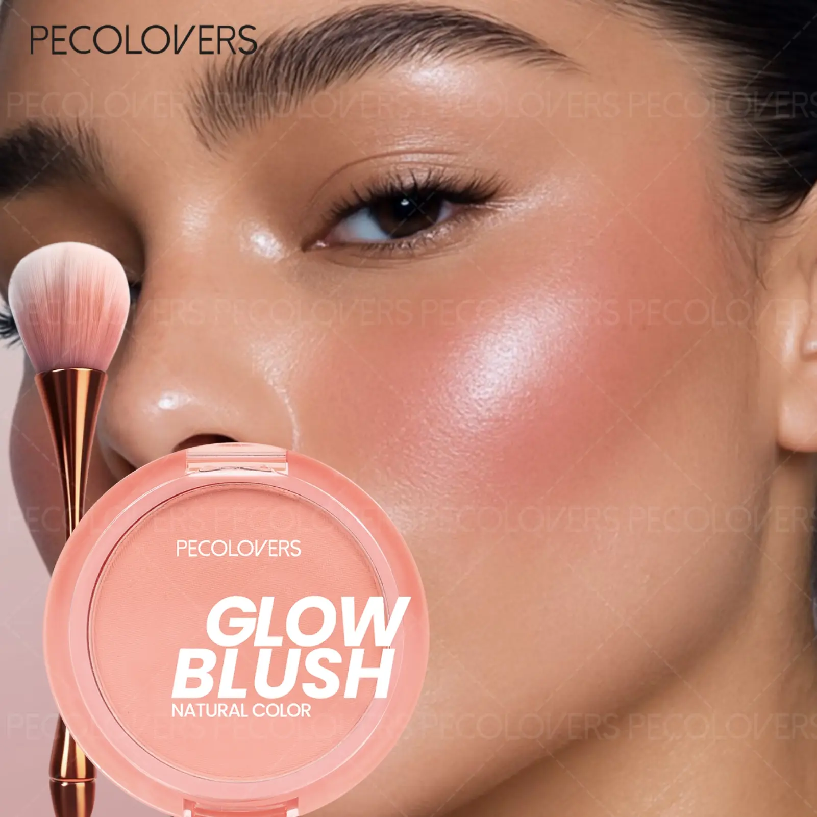2PCS/SET Blush with Blush Waterproof Blush Palette Pink Easy-to-Apply Natural Glow 3D Makeup Look Blush Palette Matte Finishes in Red Hues Makeup Palette Cosmetics Cheek Tint