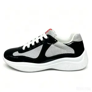 Classic Low Top Casual Shoes Men Women Breathable Mesh Patent Leather Thick Sole Comfortable Walking Shoes  Men's Lightweight Low Top Sneakers Black White Patent Leather Mesh Upper Non-Slip Thick Sole Athletic Shoes Breathable mesh upper sn