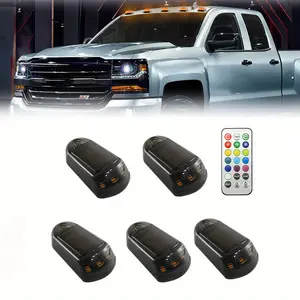 Solar Powered Wireless Truck Cab Indicator Lights with Remote Control - Solar Panel, Lithium Battery, No Wiring, Compatible with Pickup Trucks, RVs - Ideal for Off-Grid, Construction - Enhanced Night Visibility