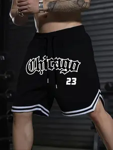 Men's Casual Letter Print Shorts, All-Season Wear, Essential for Men, Comfortable and Stylish, Perfect for Daily Use