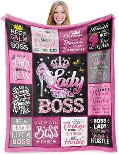Boss Gifts for Women, Boss Lady Gifts, Boss Day Gifts for Women, Boss Appreciation Gifts for Women, Gift for Boss Female, Boss Birthday Gifts for Women, Boss Lady Blanket 50"X60" - Pink