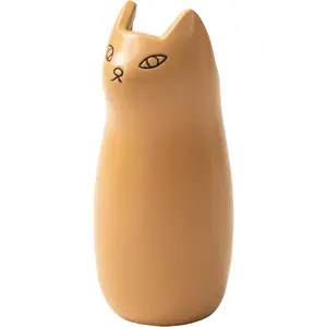 PaletteLife Cat Umbrella Stand, Compact Ceramic Umbrella Holder for Entryway, Cute Scandinavian Decorative Umbrella Rack, Beige