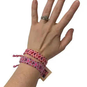 Pink and Purple Heart Friendship Bracelets