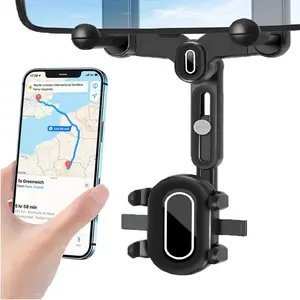 360° Rotation Rear View Mirror Phone Holder GPS Phone Mount for car, Adjustable Rotatable Car Phone Mount Rearview Mirror Phone Holder Bracket Clip Clamp Universal