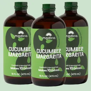 Cucumber Margarita Mix 3 Pack Bundle- Makes 30 Cocktails or Mocktails