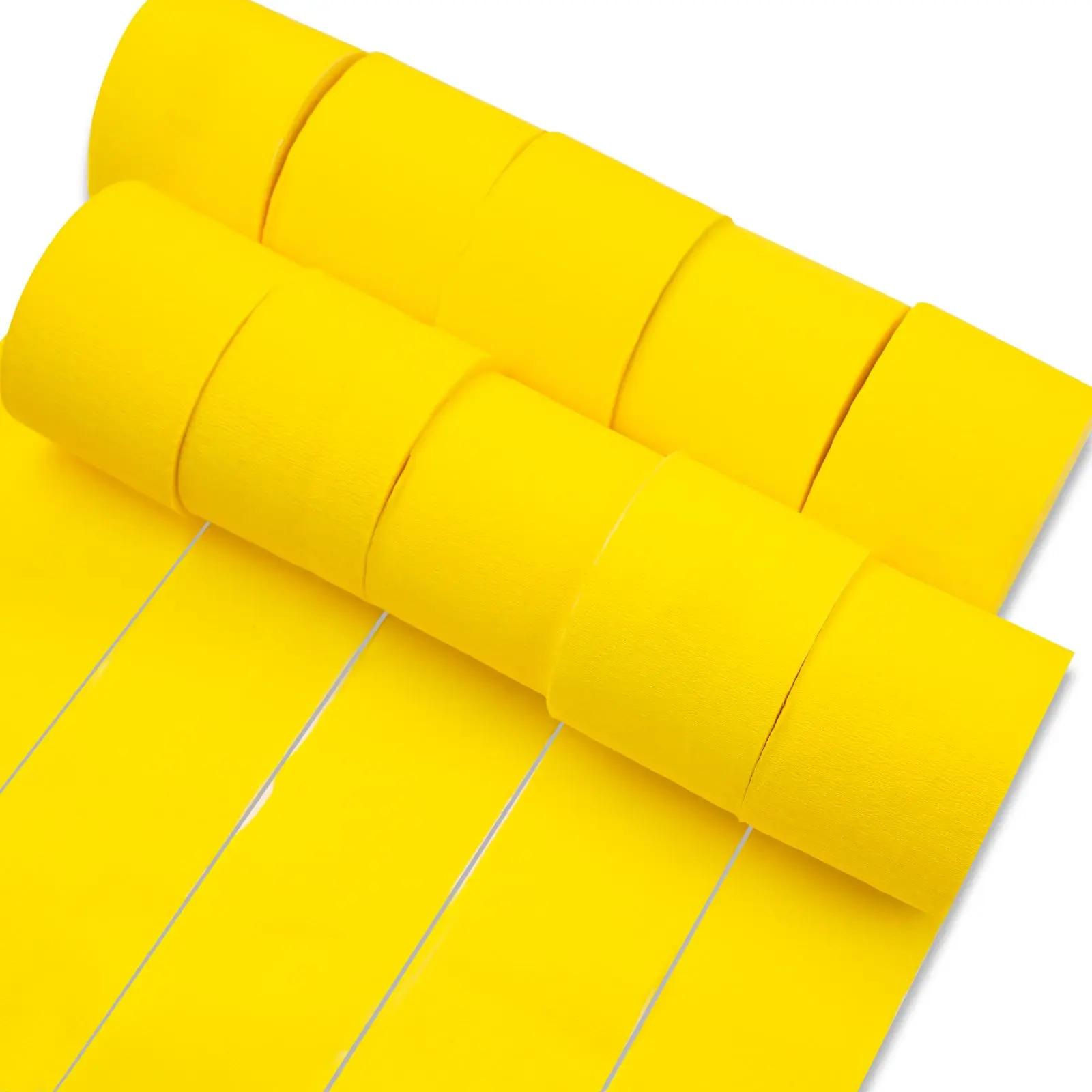 PartyWoo Crepe Paper Streamer Set - 10 Rolls (1.8 in x 82 ft/Roll, 820 ft Total), Yellow, for Wall Decor, Wedding Supplies, Baby Shower, Windows, Doors, Fireplaces