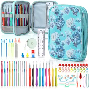 SHAXANO 86-Piece Crochet Hooks Kit with Case, Ergonomic Crochet Needles Weave Yarn Kits DIY Hand Knitting for Beginners & Experienced Crochet Lovers