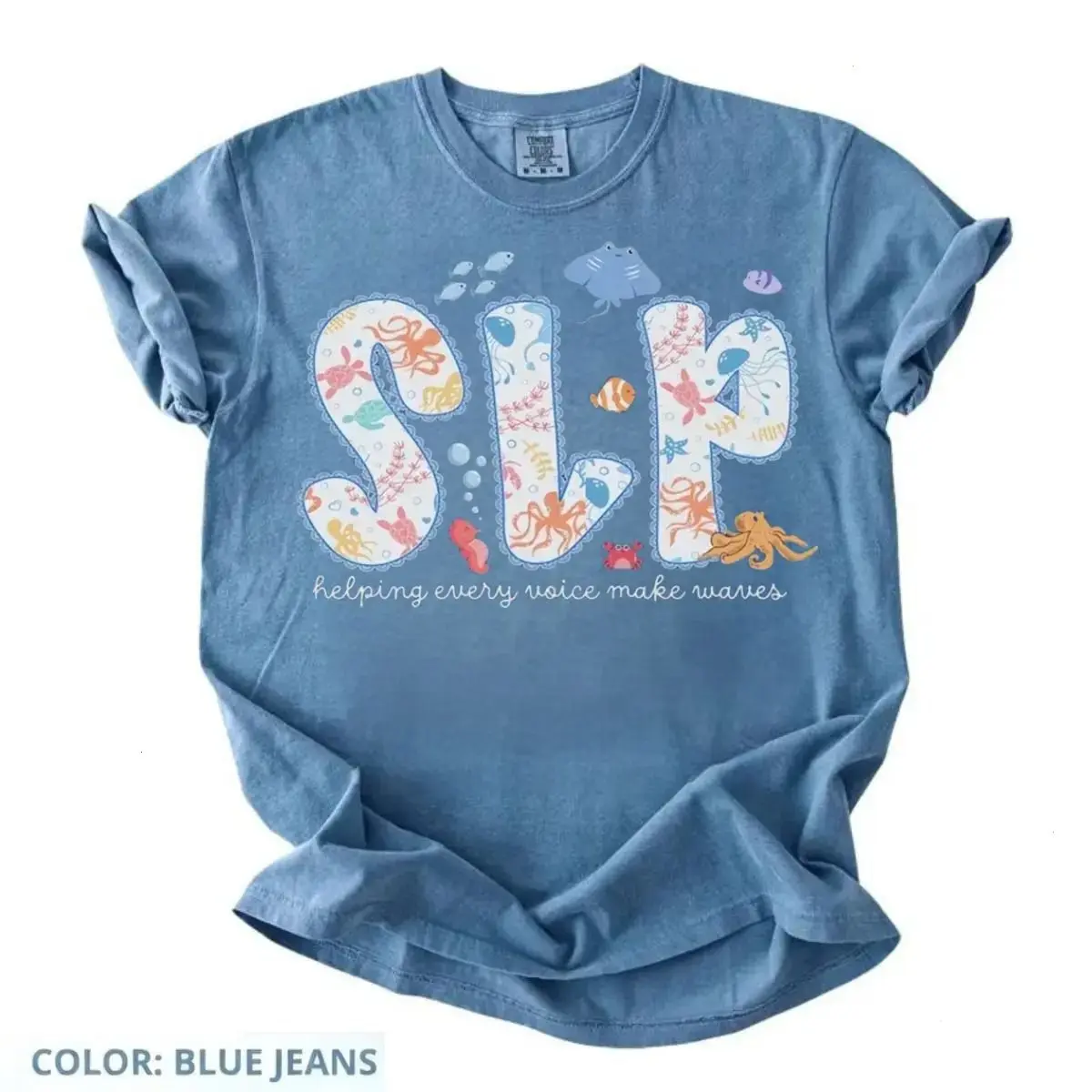 SLP Comfort Colors Shirt • Speech Language Pathology Tee • Ocean SLP Tshirt • Pediatric Speech Therapist Gift • SLP Assistant Slpa Work Tee, Unisex Graphic T-shirt for Daily Wear, Apparel Made In The US - Trendy Wear 43		