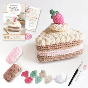 Crochet Cafe Amigurumi Kit Cake Slice: Everything You Need Is Included: 100%-Cotton Yarn, Crochet Hook, Stitch Marker, Tapestry Needle, Fiberfill, Ste -- Better Day Books, General Merchandise