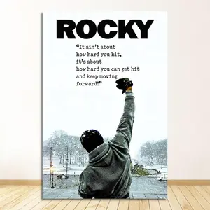Rocky Balboa Quote Poster, “It Ain’t About How Hard You Hit” Boxing Wall Art, Motivational Movie Print for Office, Gym, or Home Decor