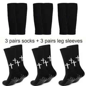 6 Pairs Comfort Sports Leg Socks - Ultra-Breathable, Anti-Slip Silicone Grip for Football & Soccer - High-Performance Outdoor Adventures Set