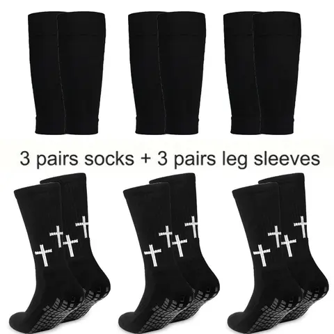 6 Pairs Anti-Slip Sports Socks - Ultra-Breathable, Silicone Grip for Football, Soccer - High-Performance Outdoor Adventure Use