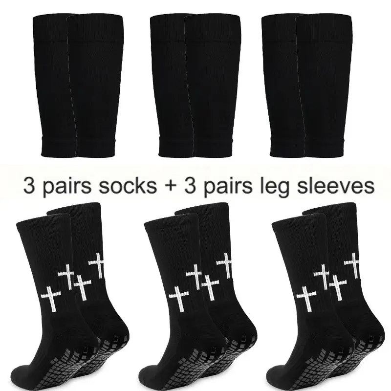 6 Pairs Anti-Slip Sports Socks - Ultra-Breathable, Silicone Grip for Football, Soccer - High-Performance Outdoor Adventure Use