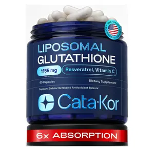 Cata-Kor Liposomal Glutathione 1000mg – Ultra High Absorption with Resveratrol, Vitamin C, Selenium & Vitamin B2 – Antioxidant Support for Immune Support & Healthy Aging – (60 Count (Pack of 1))