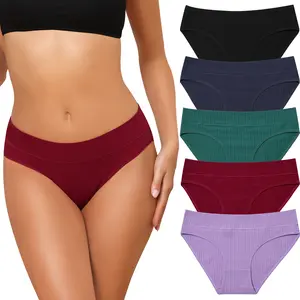 LEVAO 5 Pack Women's Cotton Hipster Underwear – Soft, Breathable, No Show Cheeky Panties, Stretch Comfort Mid Rise Briefs S-XXL