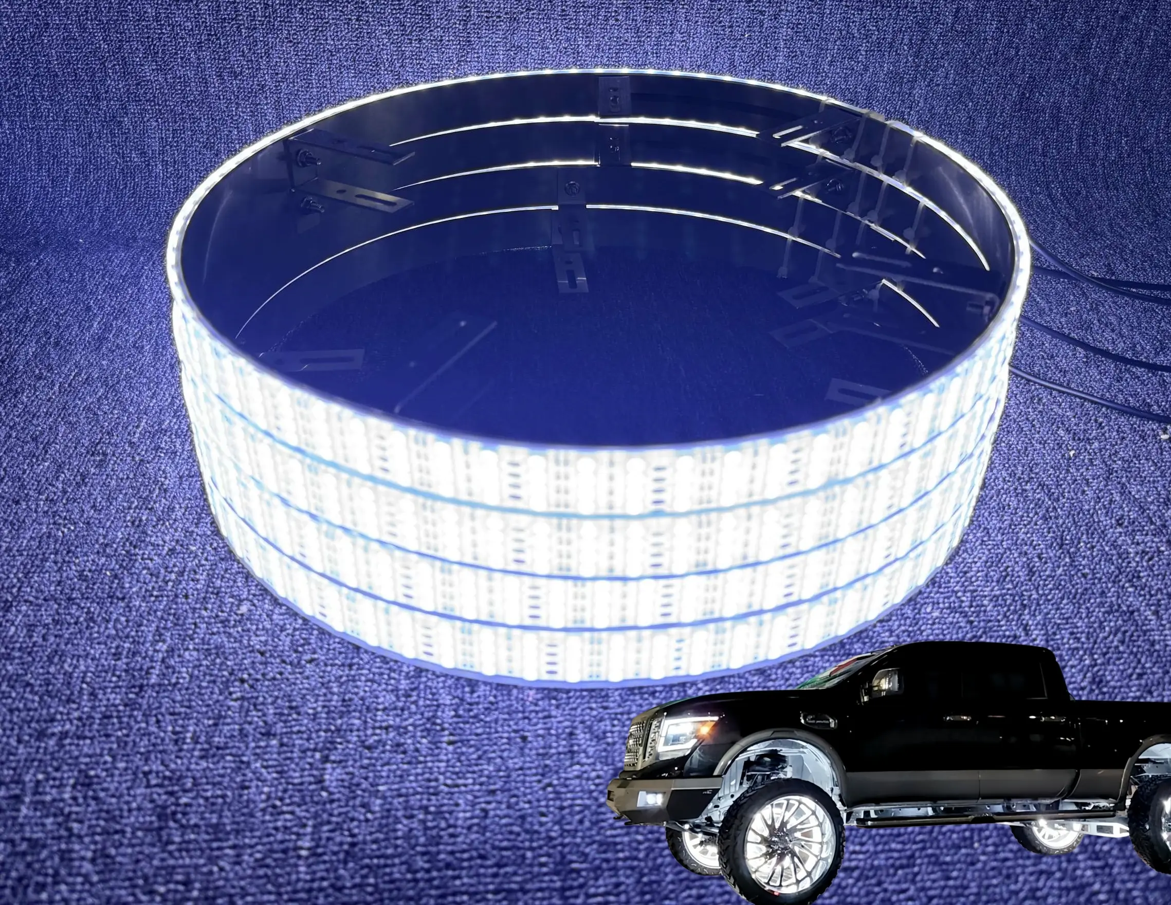 17.5" Cold White Quad Row LED Wheel Lights, Ultra-Bright High Intensity Car Wheel Lights, IP68 Waterproof Truck Wheel Lights Kit with App Control, Strobe/Flash Modes for Car, Truck, SUV, Pickup