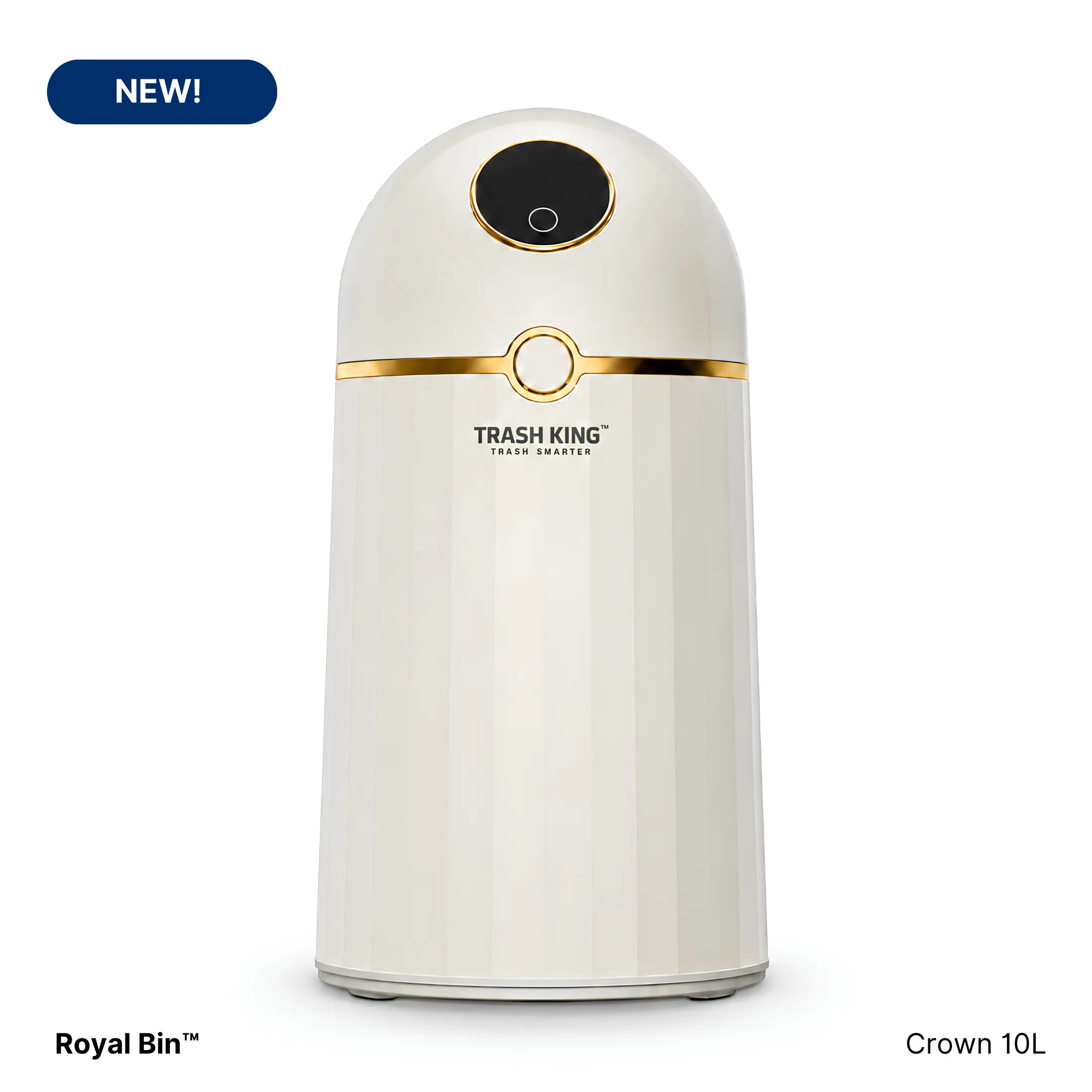 Royal Bin™ Crown 10L – Smart Touchless Self-Sealing Trash Can