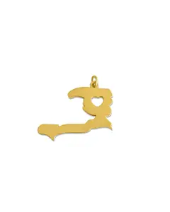 Ayiti Charm - Gold Pendant with Charcoal Design, Simple and Elegant Style
