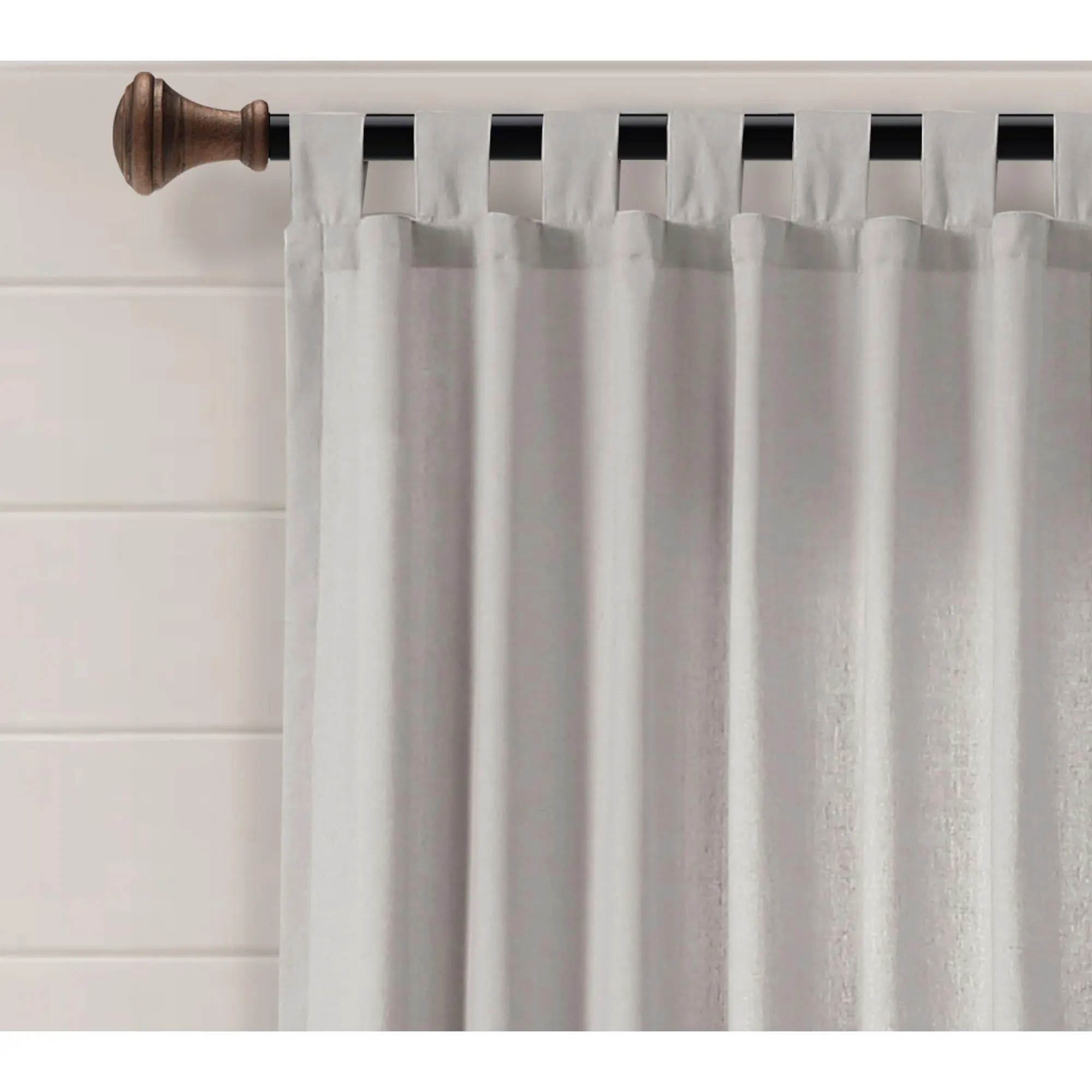 Farmhouse Faux Linen Curtain Panel  84X40 by Lush Decor