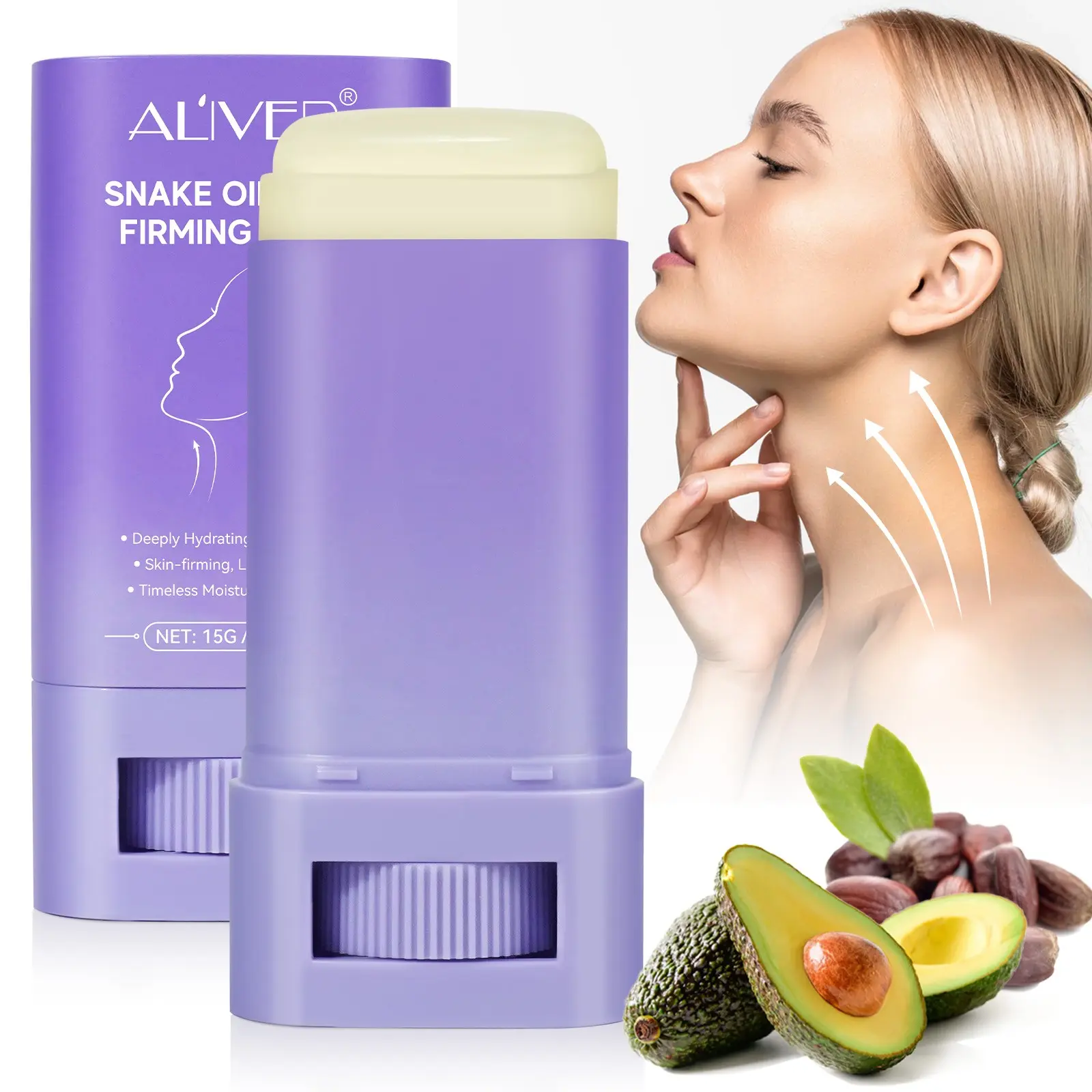 Aliver Snake Oil Neck Balm, Lifts Skin, Reduces Neck Lines, Smooths and Refines Neck Appearance, Cream Form, Single Unit