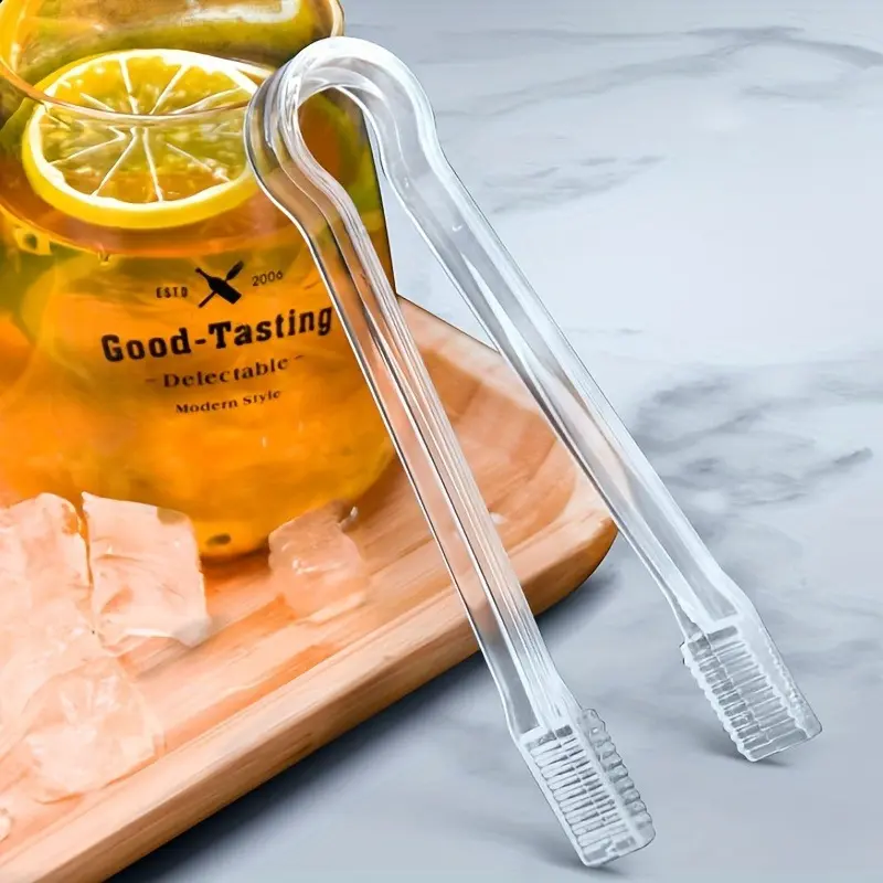 1pc, Ice Tongs, Food Clips, Plastic Buffet Serving Tongs, Clear Kitchen Cooking Tongs, Mini Serving Utensil Tongs for Wedding, Party, Birthday, Ice, Salad, Buffet, Barbecue, Biscuit, Kitchen Supplies, Kitchen Utensils, College Dorm Essentials