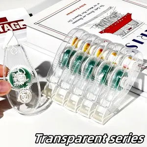 5pcs Transparent Gradient Double-Sided Tape, Multiple Colors, No-Trace Adhesive, Durable Photo Holder, Compact Design, Ideal for Crafts