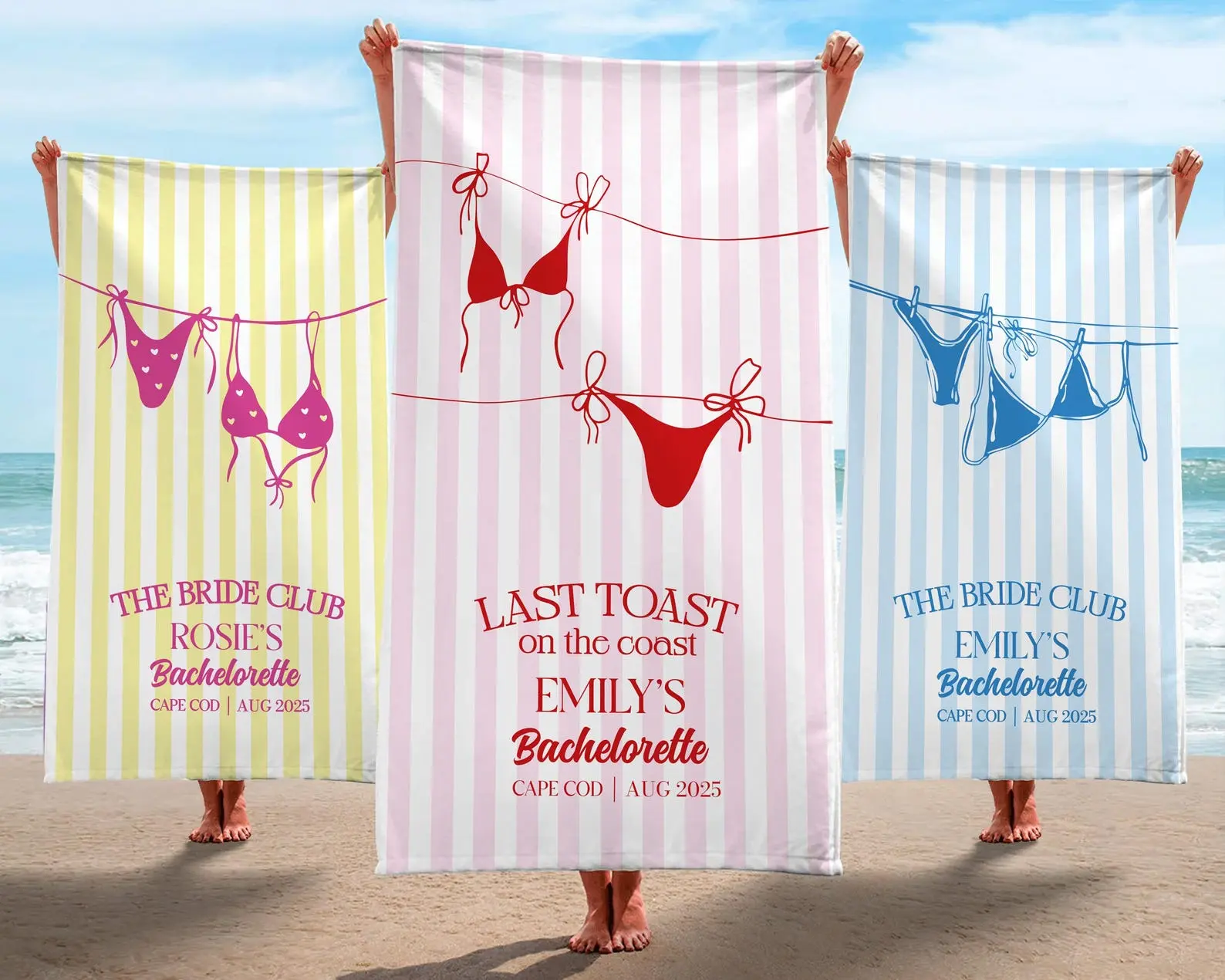 Bachelorette Towels, Last Toast on The Coast Beach Towel, Beach Bachelorette Party Gifts Beach Towel