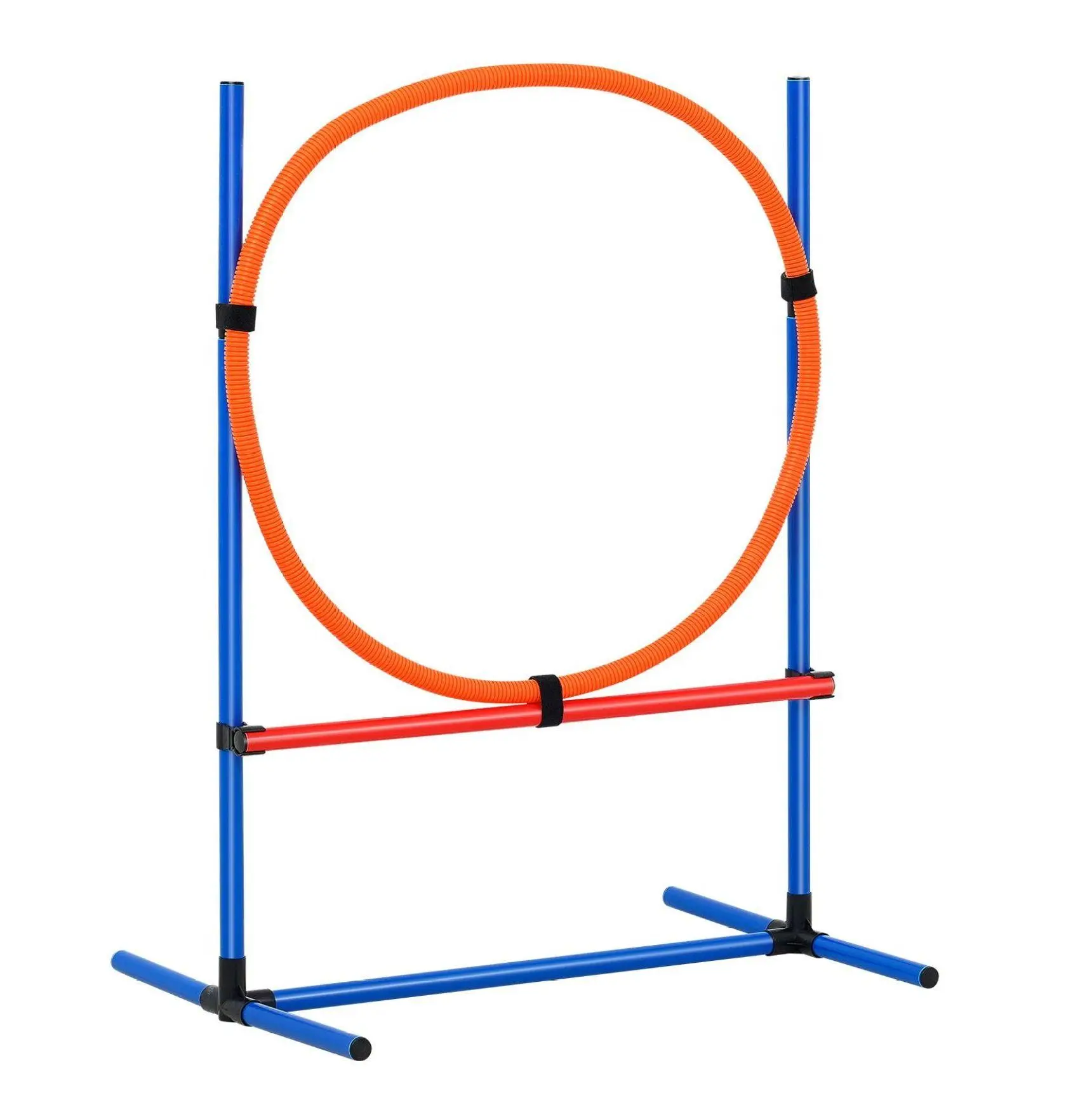 Dog Agility Training Kit - 4PCS PVC Plastic Adjustable Height Hurdles & Jump Ring Set, Indoor/Outdoor Obstacle Course Poles, Bond Building Essential with Storage Bag