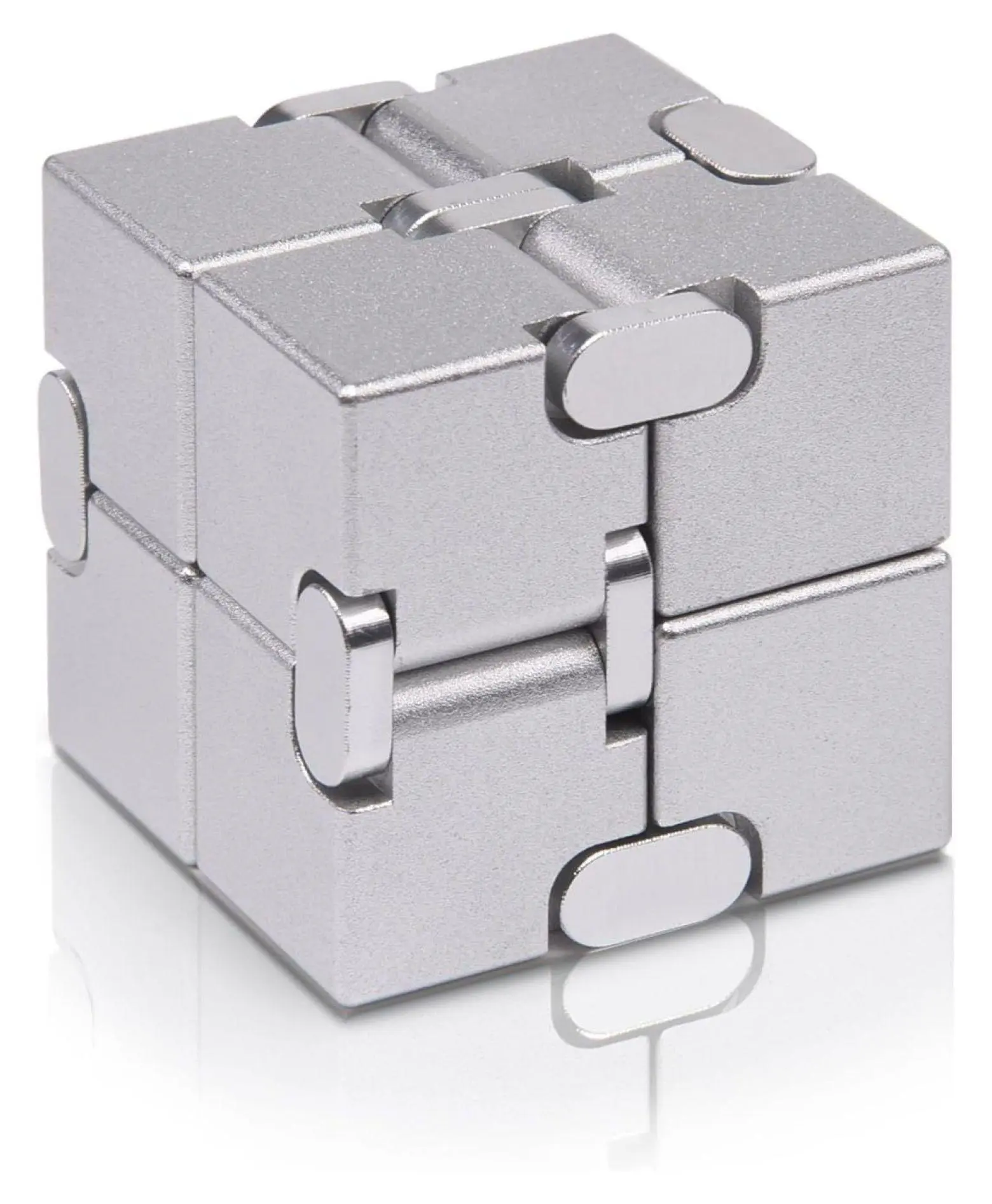 Metal Infinity Cube Fidget Toy - Stress & Anxiety Relief for ADHD - Durable Sensory Fidget for Adults & Teens - Portable EDC Anti-Stress Cube Gray