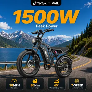 2026｜1500W Electric Bike for Adults ,lFullSuspensionTop Speed 30+MPHRange 40+ Miles | 48V 20AhRemovableBatterylLED Headlights 20-InchAll-Terrain Fat Tires lUL2849Certified ebike