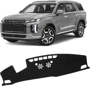KUST Car Dash Cover for Hyundai Palisade 2020-2024 2025 (SE SEL) with HUD Non-Slip Polyester Center Console Dash Cover Interior Accessories for Palisade Custom Fit Dash Mat Sunshade No Glare Black