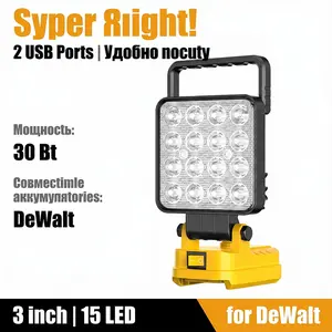 LED Spot Light, Cordless LED Lamp, 3 Inch, Fits 20max Battery, Dual USB Charging, Camping, Car Repair, Emergency, Outdoor Fishing, Portable Working Lights