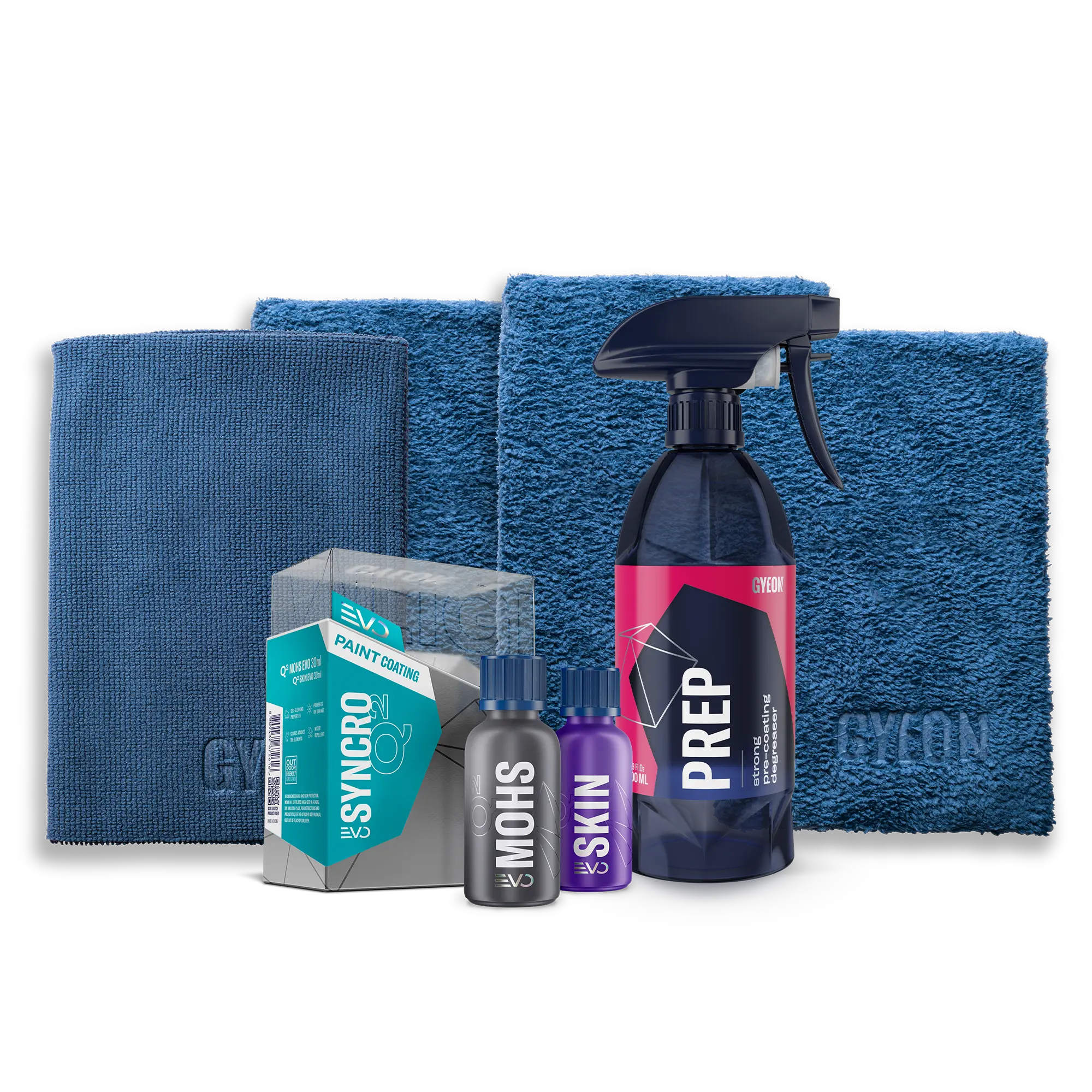 GYEON Syncro EVO 50ml Durable Ceramic Coating Car Care Kit Set - 2-Stage Coat for Sedan Vehicle Paint, Pro-Grade Home Use, Glossy Paint Looks Fresh, Spot Protection, Hydrophobic Shield, Water Beads for Easy Care
