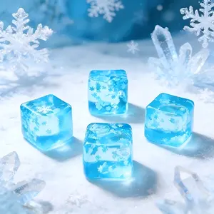 Snowflake Ice Cube Squeeze Toy Slow Bounce 3D Maltose Toy Fun Squishy Kneadable Toy Cute Soft Stress Ball  Stress Relief Squishy  Suitable for Boys and Girls Perfect gift for children