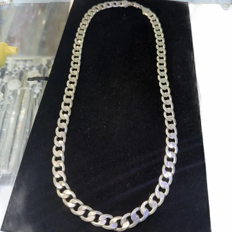925 Silver-Plated Stainless Steel Chain, 32 in Length