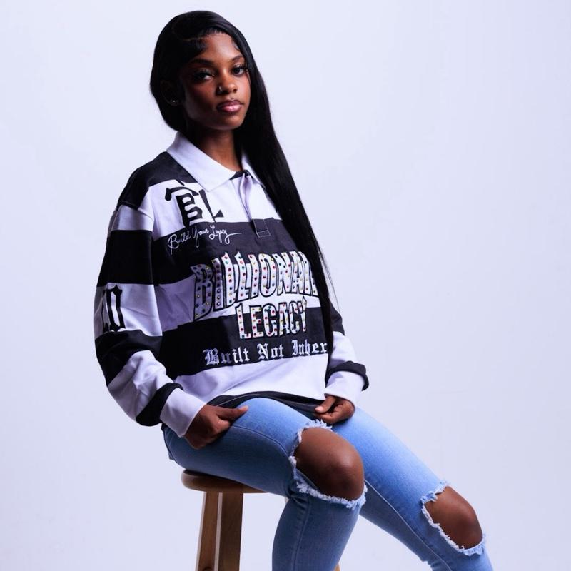 BLACK RUGBY POLO Men's Stylish Striped Design with Bold Lettering and Comfortable Fit