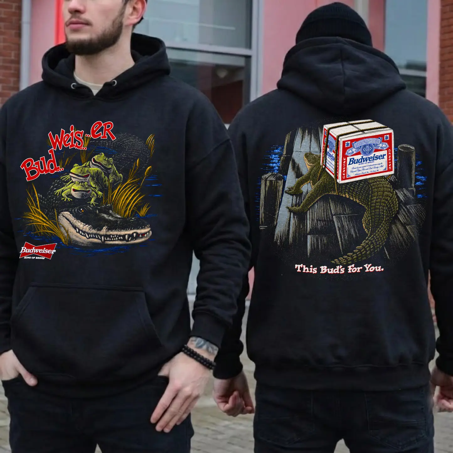 Alligator Beer Delivery Funny Hoodie, Vintage Drink Pullover Crewneck Shirt, Humor Gift, Cozy Wear