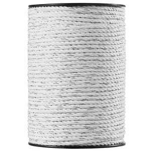 Electric Fence Wire, 656Ft 200M Portable Polywire, 1/4" Diameter 6 Stainless Steel Strands for Reliable Conductivity and UV, Rust Resistance, Fencing Rope Line for Horse, Cattle, Livestock
