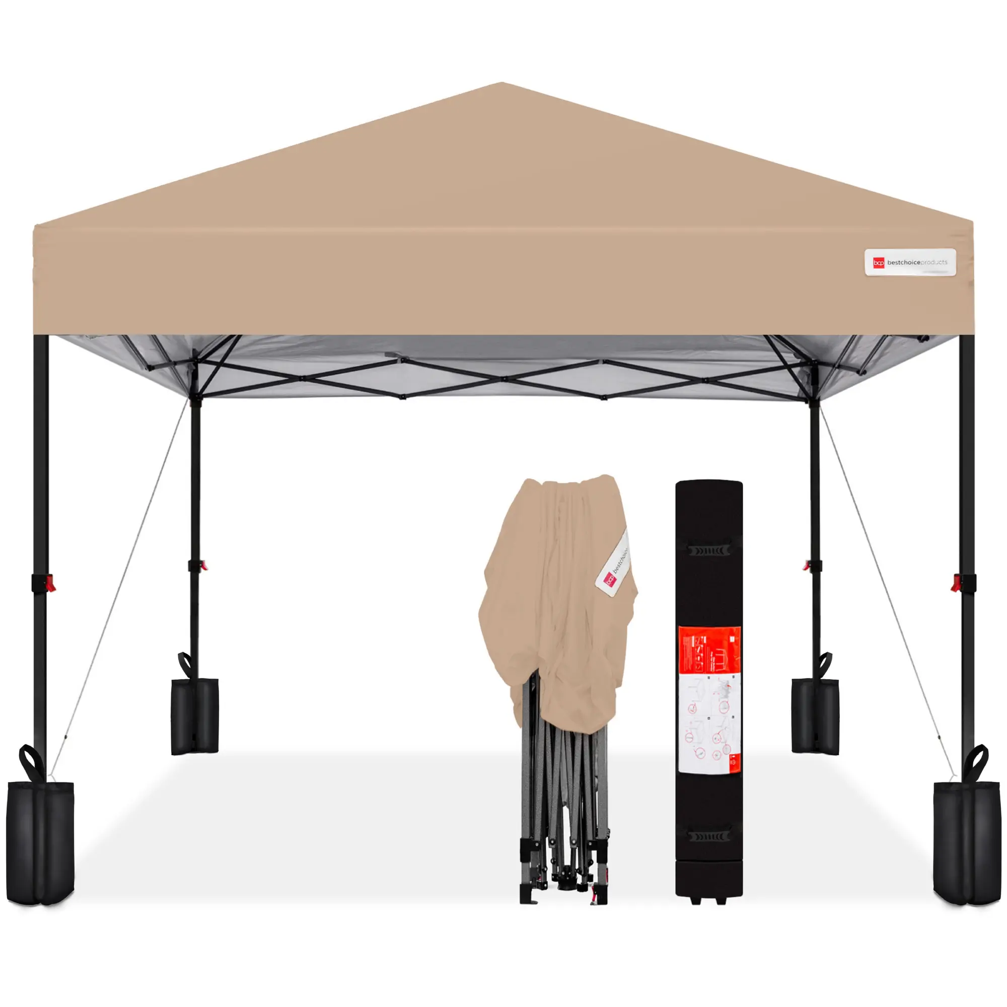 Best Choice Products 8x8ft Easy Setup Pop Up Canopy w/ 1-Button Setup, Wheeled Case, 4 Weight Bags Best Choice Products 8x8ft Easy Setup Pop Up Canopy w/ 1-Button Setup, Wheeled Case, 4 Weight Bags