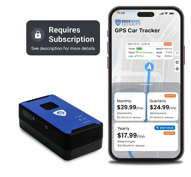 BrickHouse Car Trackers for Your Vehicle (Subscription Required) - Spark Nano 7 GPS Tracker - Hidden Real-Time 4G LTE Vehicle Finder