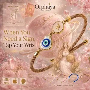 Orphaya NFC Zodiac Evil Eye Bracelet, Personal Love Tarot Reading & Relationship Guidance, Daily Horoscope Jewelry for Women