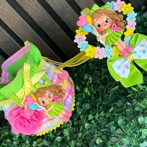 Girls Handmade Doll Purse & Matching Hair Bow Set – Cute Boutique Kids Bag and Hair Accessory