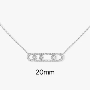 Necklaces For Women S925 Sterling Silver Three Diamond Moving Necklace Unique Personalized Jewelry Valentine's Day Gift